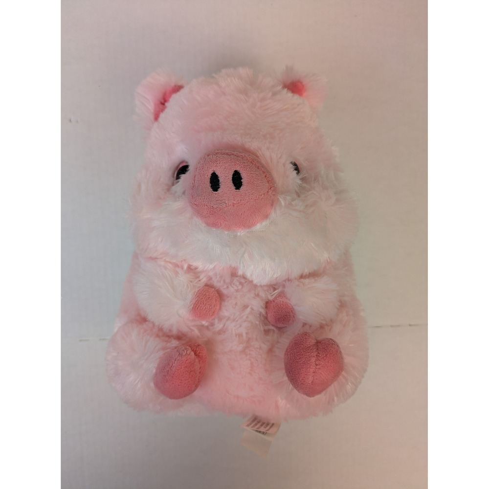 Nanco Belly Buddies Pig Plush Toy Pink Glitter Eyes Fuzzy‎ Stuffed Animal 10"